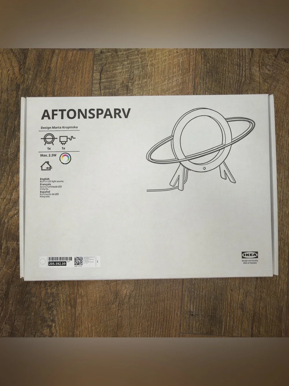 IKEA AFTONSPARV LED Table Lamp Planet Shape Saturn Multicolor 205.592.09 NEW⁠